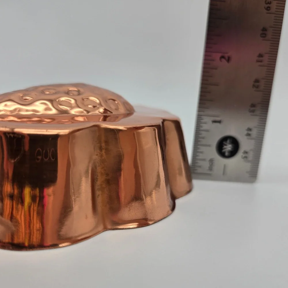 Vintage Copper Tin-Lined Strawberry Jello Mold Set of 4 Wall Decor Cottagecore